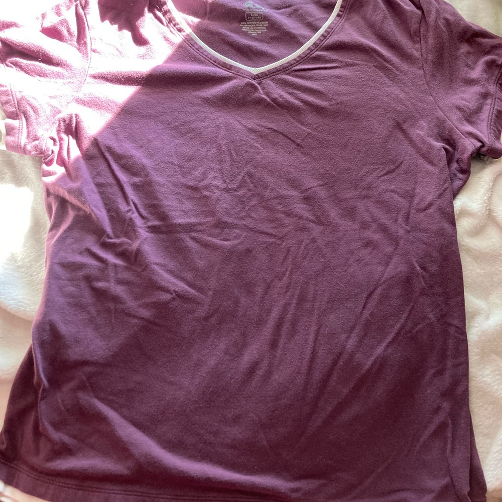 purple althetic works tee